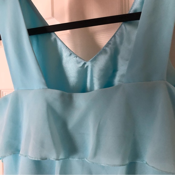 Girls Teal blue Spring Summer, Easter Tiered Ruffle Dress - Picture 7 of 12